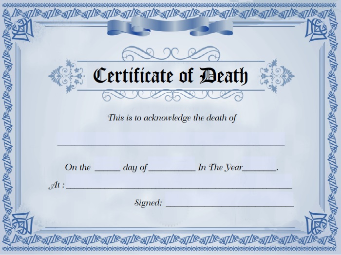 free death certificate template 6