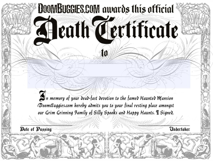 free death certificate template