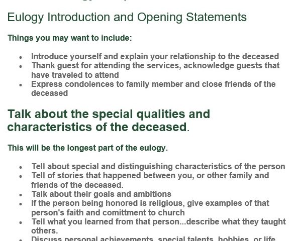 free eulogy template 10