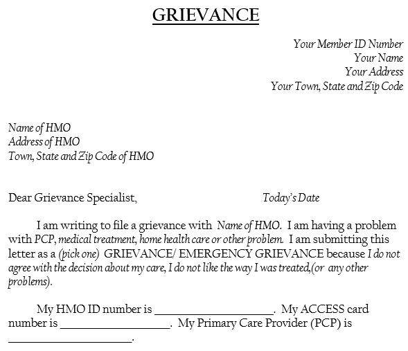 free grievance letter template 11