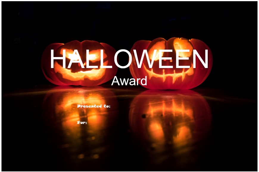 free halloween award certificate template 3