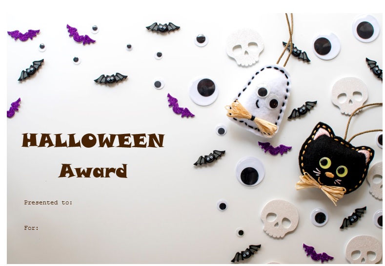 free halloween award certificate template 4