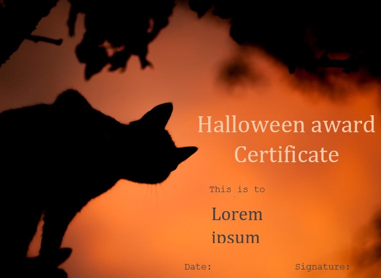 free halloween award certificate template 5