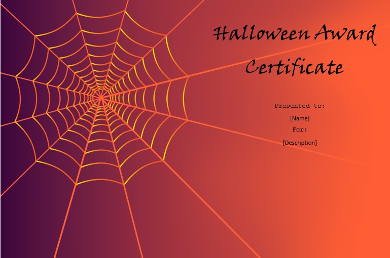 free halloween award certificate template