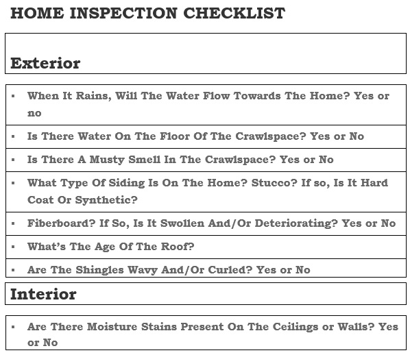 free home inspection checklist template 2
