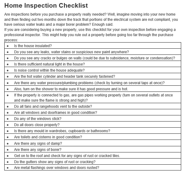 free home inspection checklist template 4