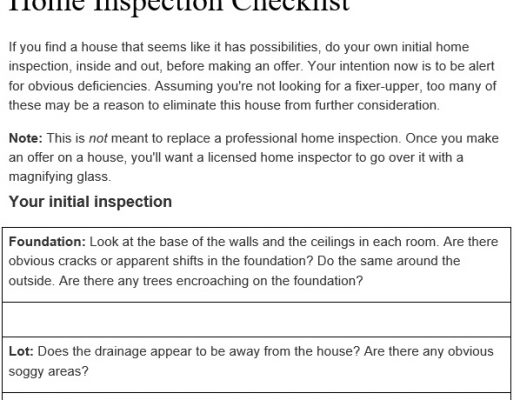 free home inspection checklist template 5