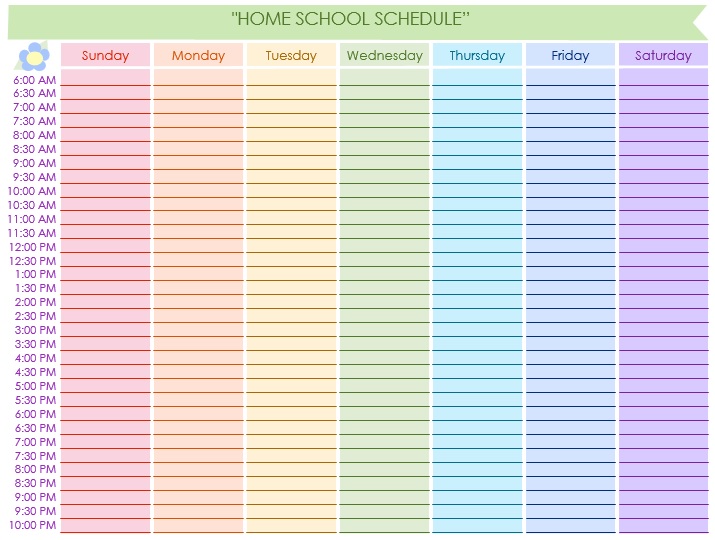 free homeschool schedule template 2