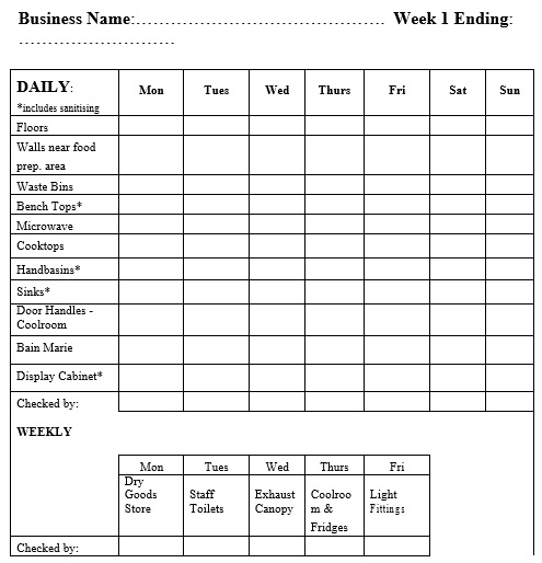 free house cleaning checklist template