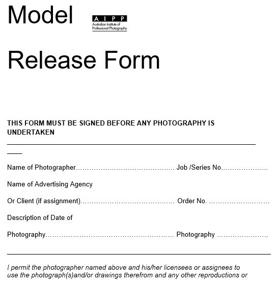 free model release form 9