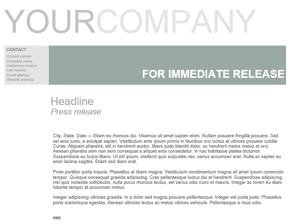 free press release template 16