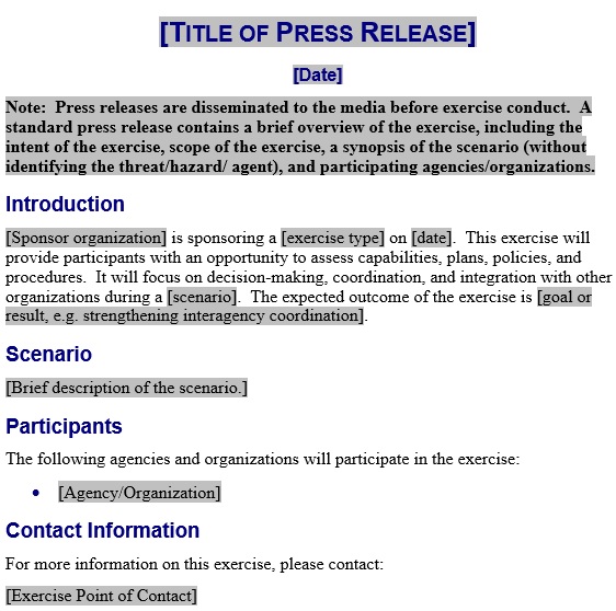free press release template 18