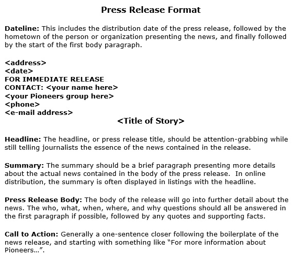 free press release template 7