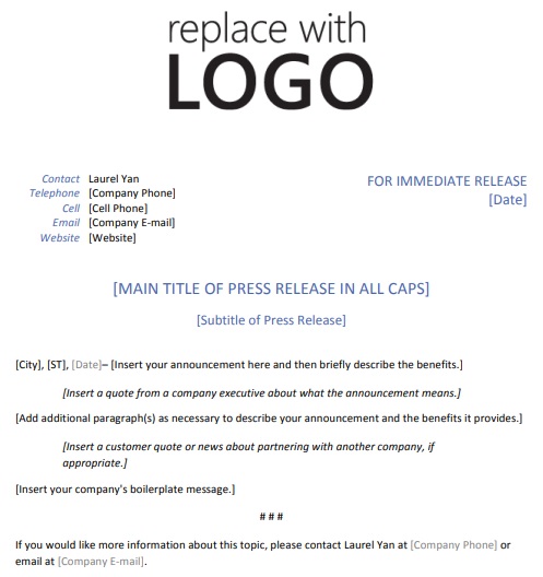 free press release template 8