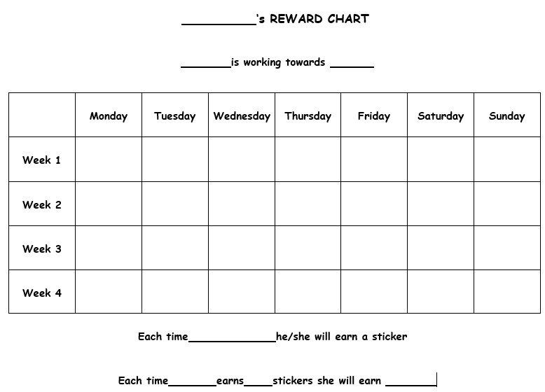 free reward chart template 7