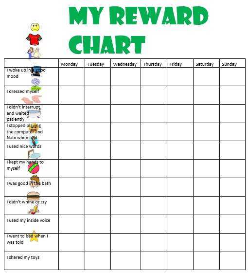 free reward chart template 9