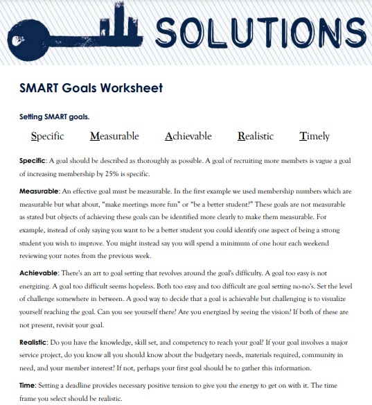 free smart goals template 1
