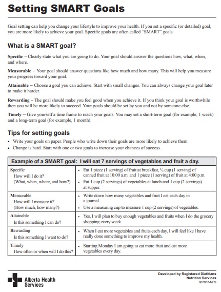 free smart goals template 14