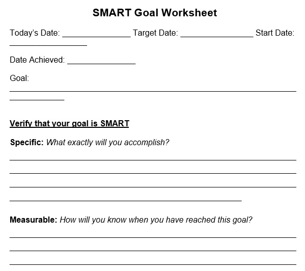 free smart goals template 5