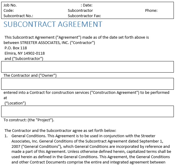 free subcontractor agreement template 11