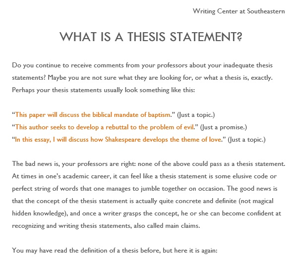 service thesis statement