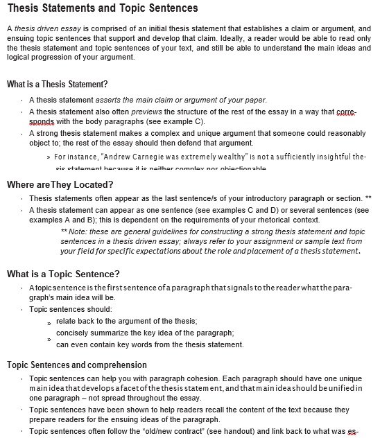 free thesis statement template 10