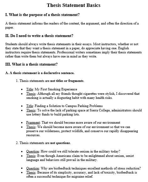free thesis statement template 5