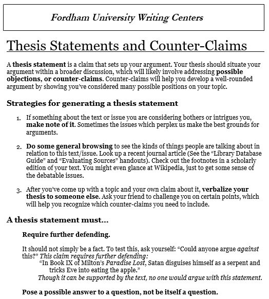 free thesis statement template 6