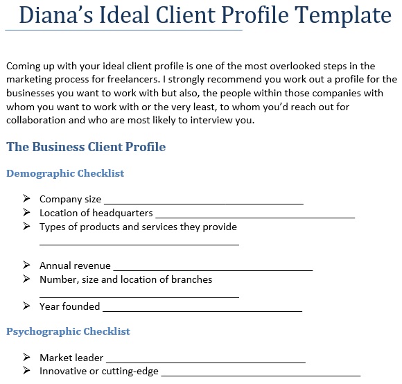 ideal client profile template
