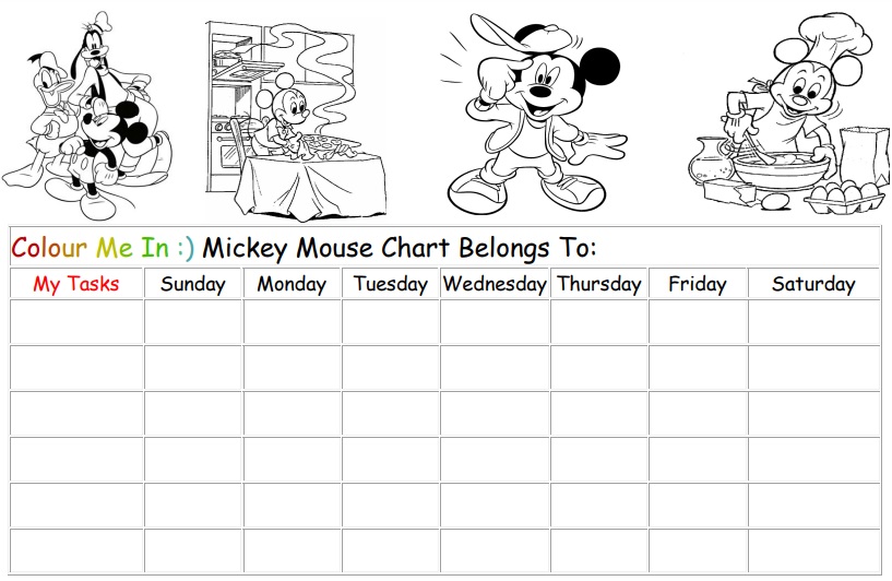 mickey mouse reward chart template