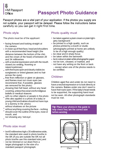 passport photo guidance template