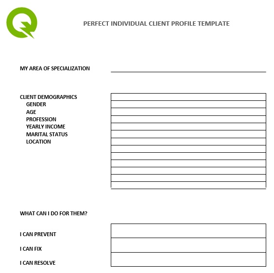 perfect individual client profile template