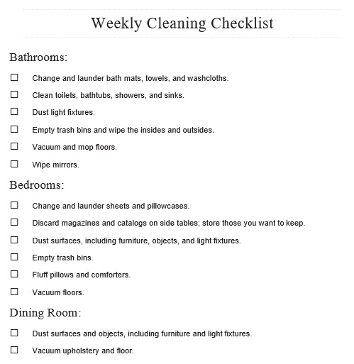 printable house cleaning checklist template 10