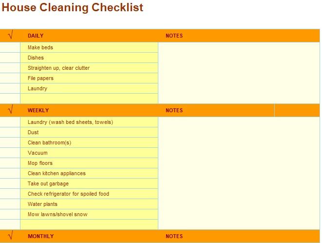 printable house cleaning checklist template 11