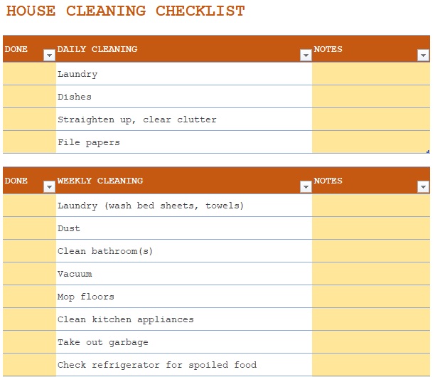 printable house cleaning checklist template 13