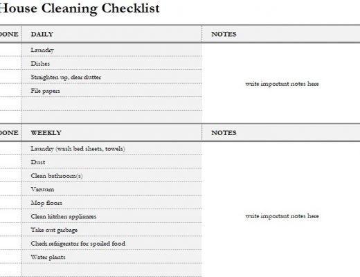 printable house cleaning checklist template 14
