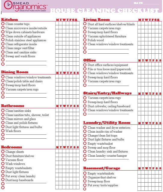 printable house cleaning checklist template 9