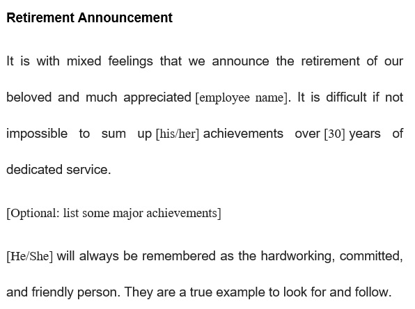 printable retirement announcement letter 12