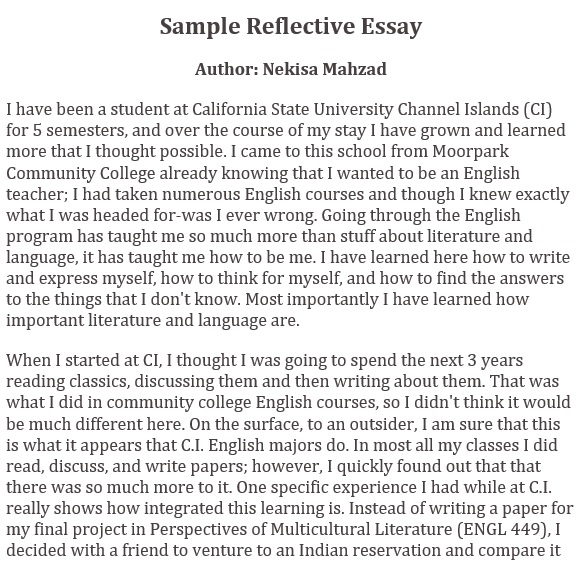 sample reflective essay