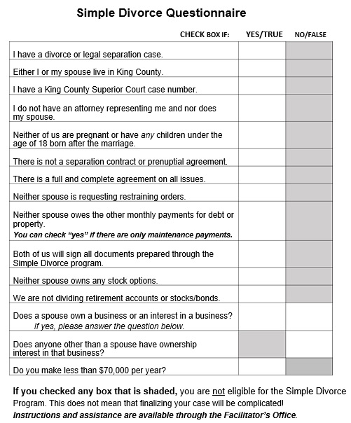 simple divorce questionnaire template