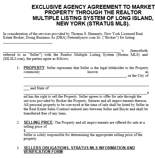 agency agreement form