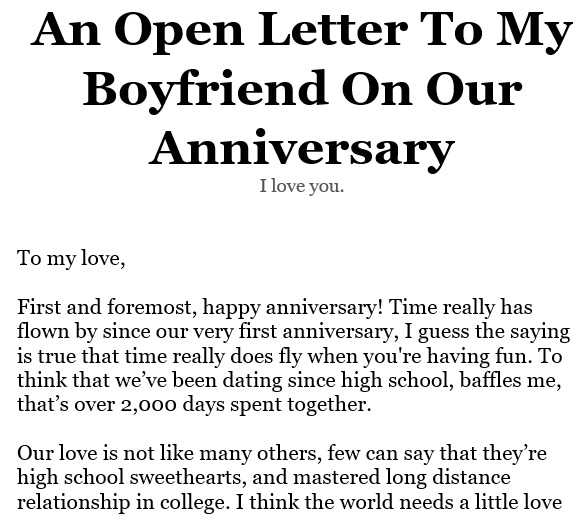 an open letter to my boyfriend on our anniversary