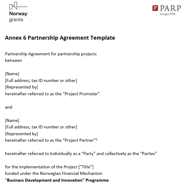 annex 6 partnership agreement template word