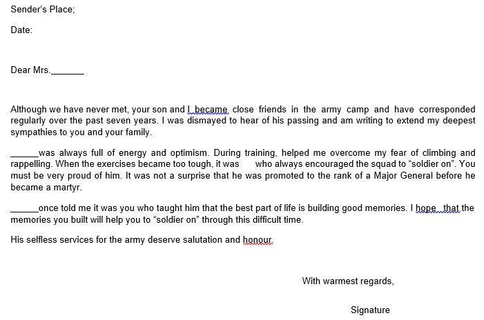 best condolence letter