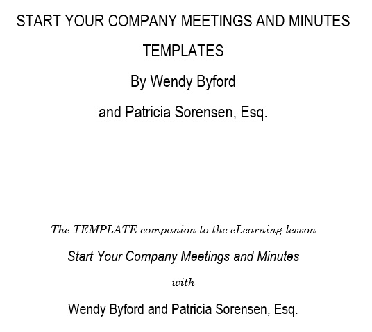 free corporate minutes template 1
