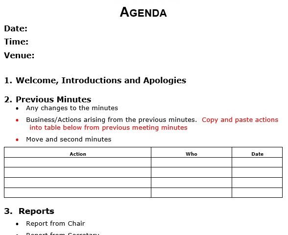 free corporate minutes template 3