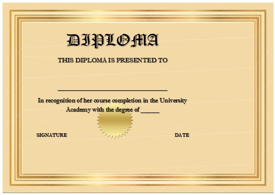free diploma template 3