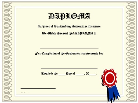 free diploma template 8
