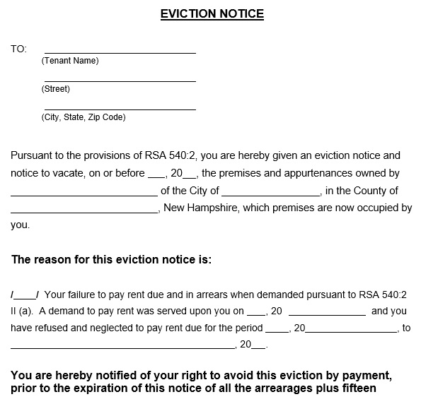 free eviction notice template 1