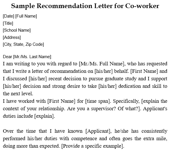 free letter of recommendation for coworker 9